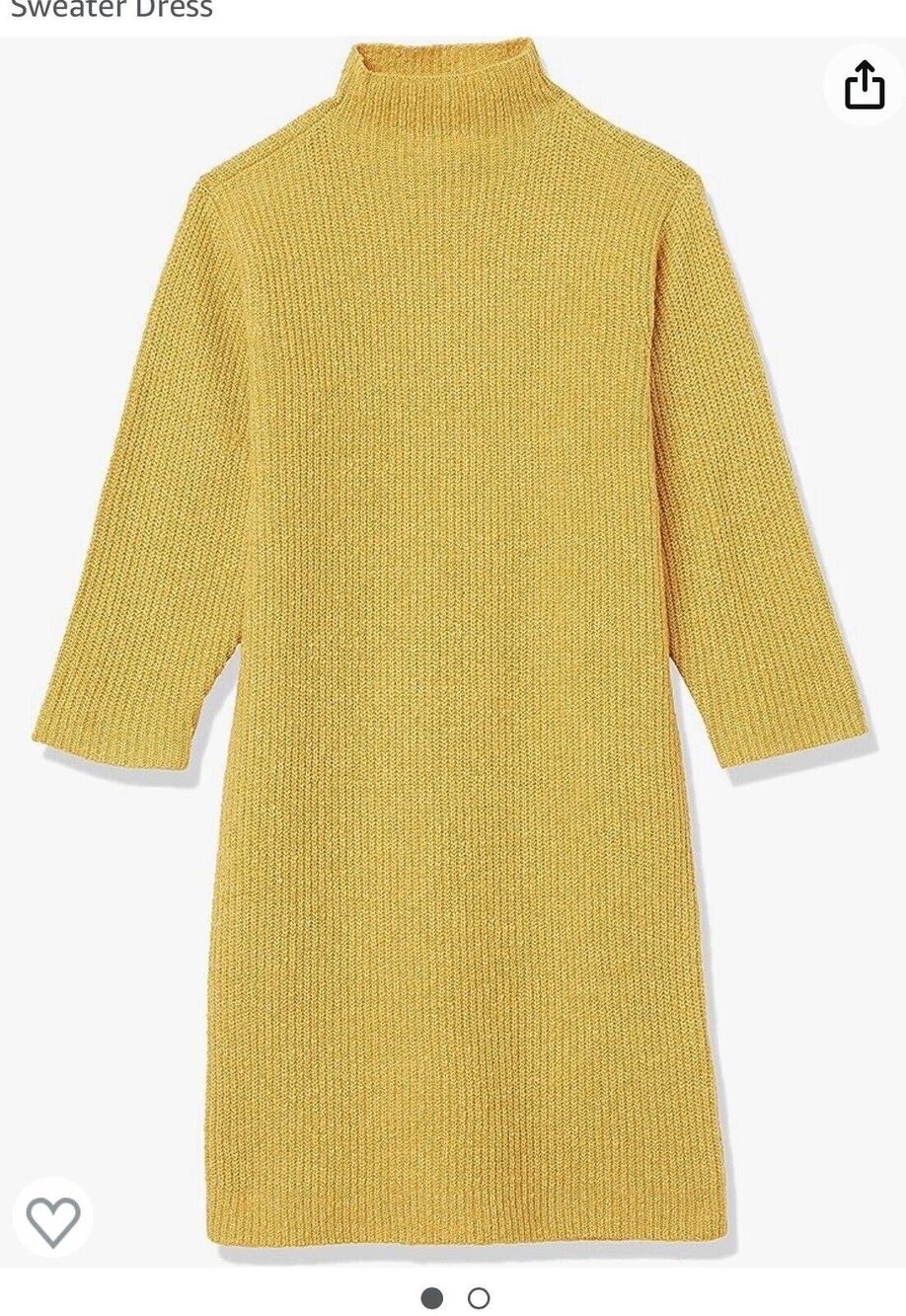 Amazon EssentialsYellow Soft Touch Mock Neck Sweater Dress Girls S NWT